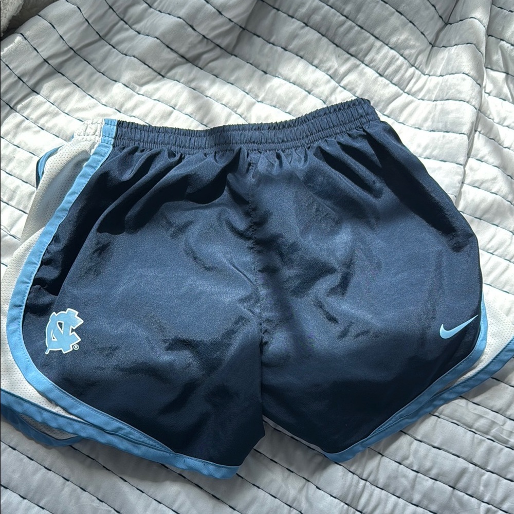 UNC Nike Women's Athletic Shorts - Navy and Light Blue